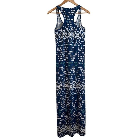 Tori Richard Honolulu Tank Maxi Dress Blue White Scoop Neck Sleeveless Size S - Picture 2 of 7